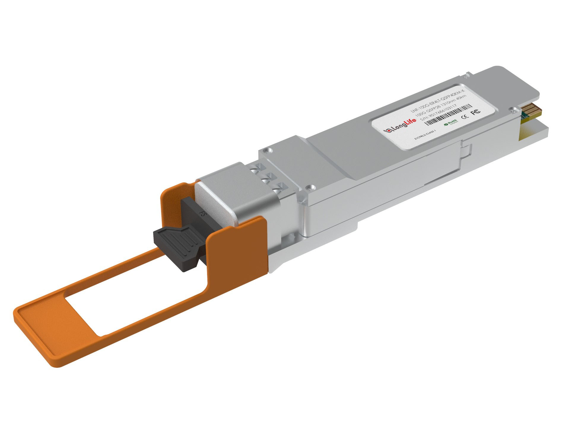 Extreme 100G-ER4LT-QSFP40KM-X Compatible 100GBASE-ER4L QSFP28 1310nm 40km Extended Temperature DOM Duplex LC SMF Optical Transceiver Module