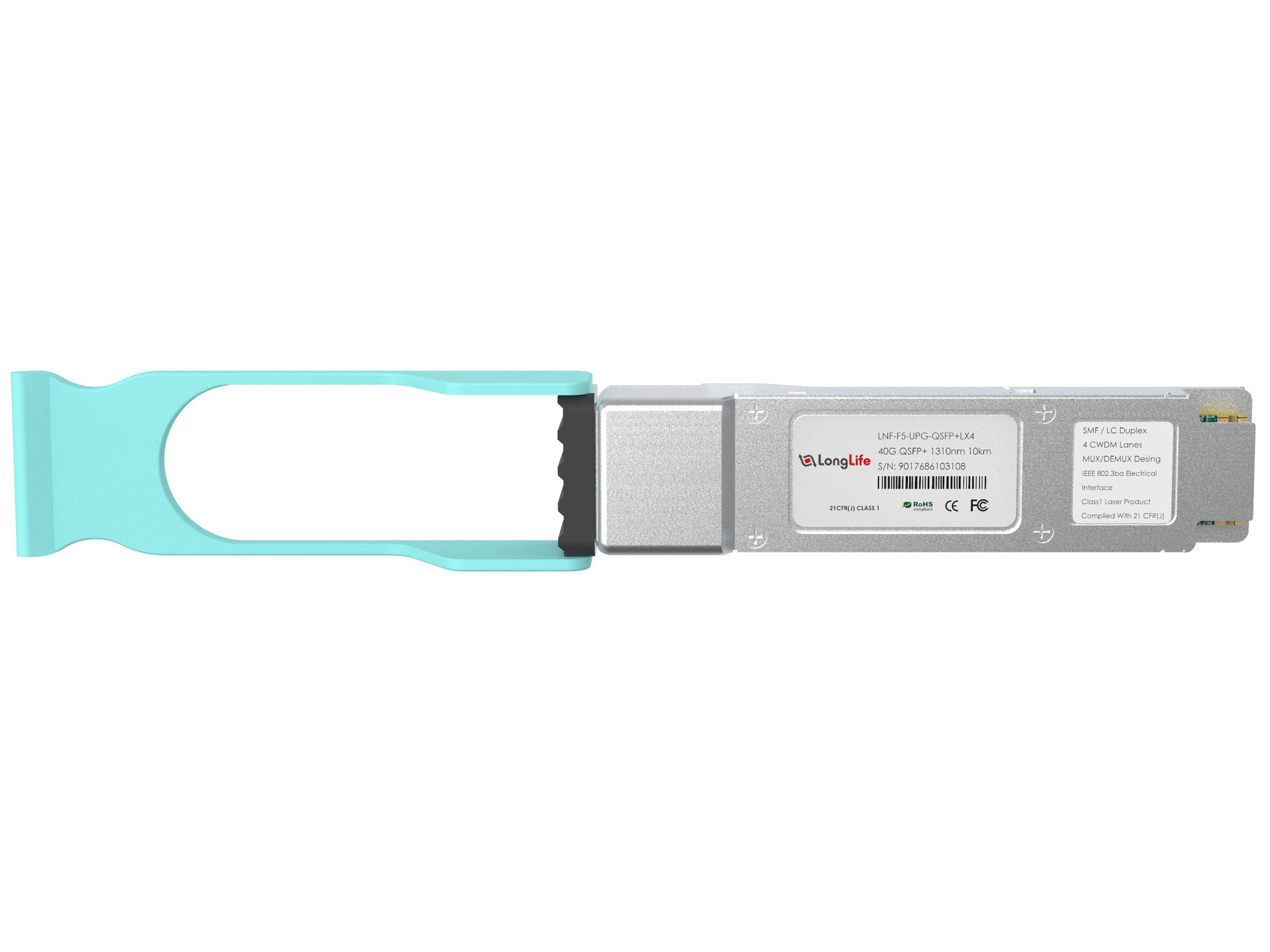 F5 Networks F5-UPG-QSFP+LX4 Compatible 40GBASE-LX4 QSFP+ 1310nm 2km DOM Duplex LC SMF/MMF Optical Transceiver Module - Görsel 2