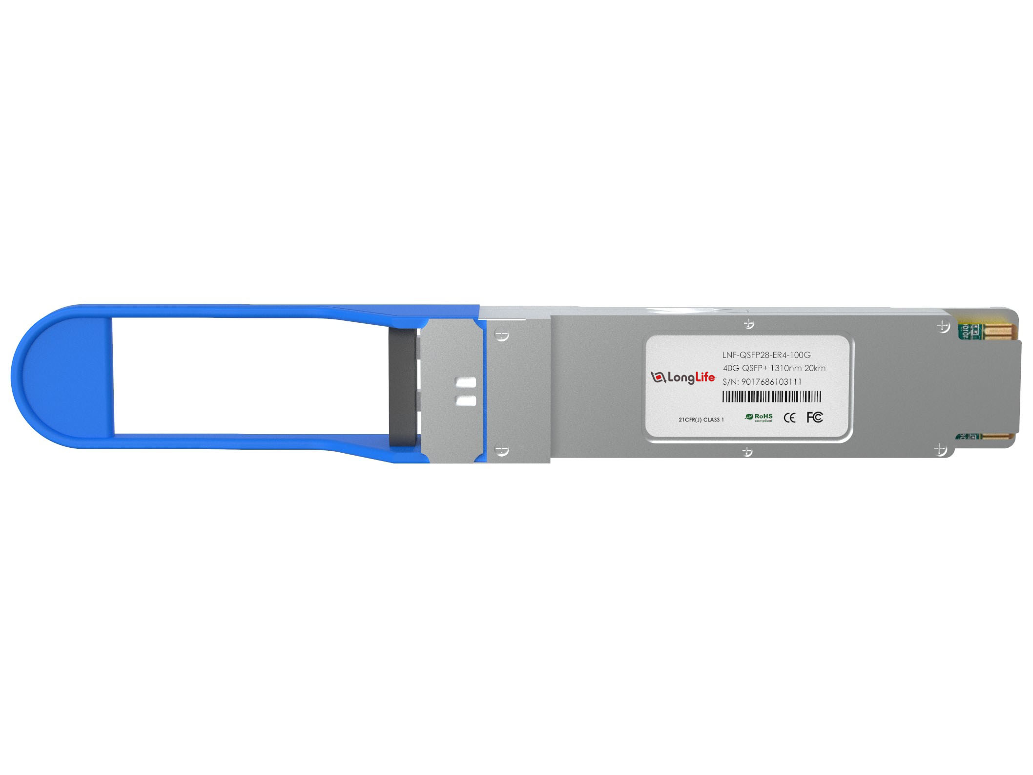 Mellanox QSFP28-ER4-100G Compatible 100GBASE-ER4 QSFP28 1310nm 40km DOM Duplex LC SMF Optical Transceiver Module - Görsel 2