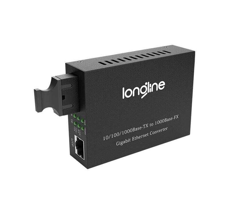 Longline 10/100/1000M 1310nm SM 40Km SC Media Converter + Single-mode Duplex LC/UPC-SC/UPC 10 Metre Fiber Kablo